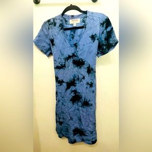 Anthropologie blue tie dye dress—size S